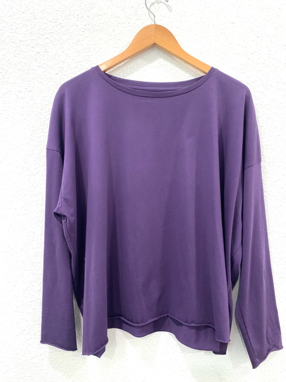 Planet by Lauren G Women’s One Size Prima Cotton Plum Long Sleeve Relaxed